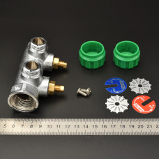 Коллектор регулирующий плоский и 3/4-16-2 вых."VER-PRO"(25/1шт)