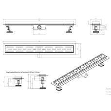 DL70 Душевой трап с сухим затвором - 700мм (4/1шт)