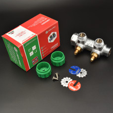 Коллектор регулирующий плоский и 3/4-16-2 вых."VER-PRO"(25/1шт)