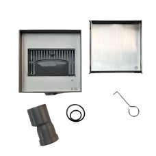 Трап душевой (горизонтальный) под кладку плитки (защита от запаха:сухой+гидрозатвор) 15*15(1/4)