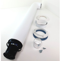 Комплект коаксиальный 60х100(Пл)-750 с хомутом, фланцем и втулкой