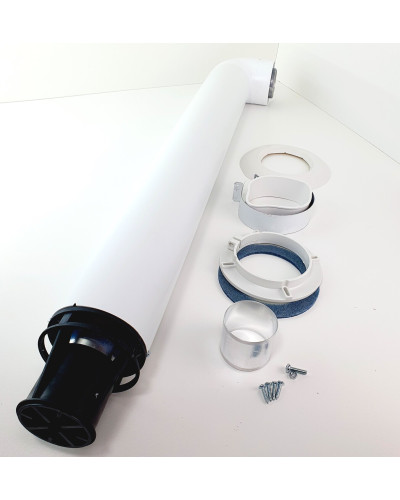 Комплект коаксиальный 60х100(Пл)-750 с хомутом, фланцем и втулкой, УТДК