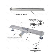 DL40A Душевой лоток под плитку - 400 мм (4/1шт)