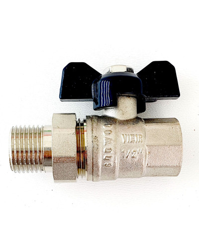 Кран шаровой с американкой 1/2 НИКЕЛЬ ViEiR(120/15шт), VIEIR