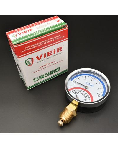 Термоманометр (вертикал.)  6 БАР ViEiR(50/1шт), VIEIR
