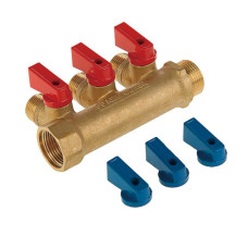 Коллектор с шар. краном 3/4"х1/2"м - 3 вых. без цанг "ViEiR"(30/1шт)