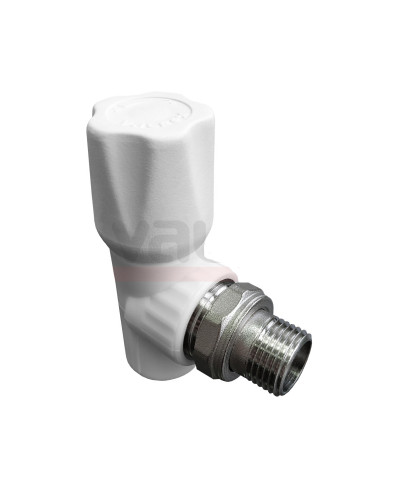 Вентиль для радиатора угловой 20х1/2" (60/15) (Valfex) БЕЛЫЙ "ВАЛФ-РУС"