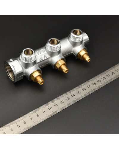 VER403-A Коллектор регул. 3/4-16-3 вых. ПЛОСКИЙ(25/1шт), VIEIR