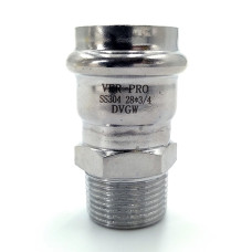 VPSM284 Соед. пря. на наруж. 28х3/4"ш НЕРЖ.(50/5)