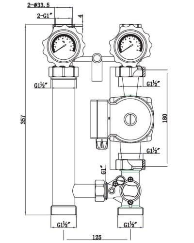 Насосная группа прямого контура ViEiR((2/1шт), VIEIR