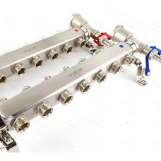 Группа коллекторов без расход. 6 -вых. НЕРЖ .БЕЗ КРАНОВ 1"x3/4" "ViEiR" (5/1шт)