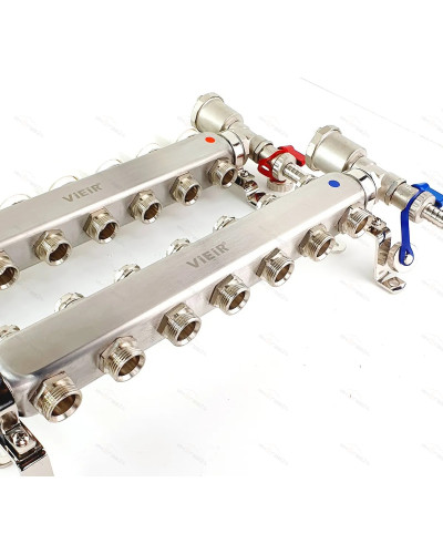 Группа коллекторов без расход. 6 -вых. НЕРЖ .БЕЗ КРАНОВ 1x3/4 ViEiR (5/1шт), VIEIR