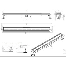 DL90A Душевой лоток под плитку - 900 мм (4/1шт)