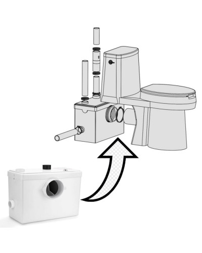 Санитарный насос для отвода из унитаза, раковины и душ (ванны) 600Вт до 6.4м, до 140л/мин(1/3), TIM