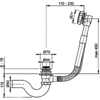 Обвязка для ванны латунный, полуавтоматический с фиксатором(1/20)