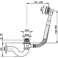 Обвязка для ванны латунный, полуавтоматический с фиксатором(1/20)