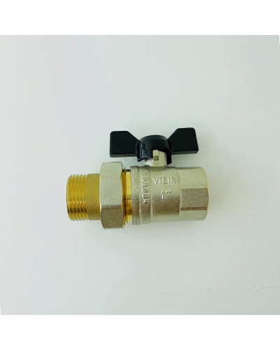 Кран шаровой с американкой 1усилен.ЖЕЛТЫЙViEiR(48/6шт), VIEIR