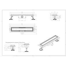 DL40A Душевой лоток под плитку - 400 мм (4/1шт)