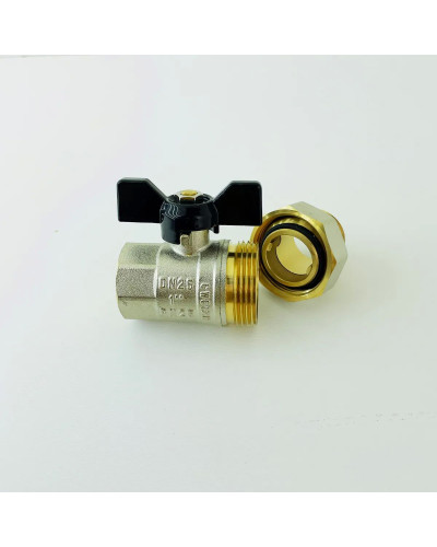 Кран шаровой с американкой 1усилен.ЖЕЛТЫЙViEiR(48/6шт), VIEIR