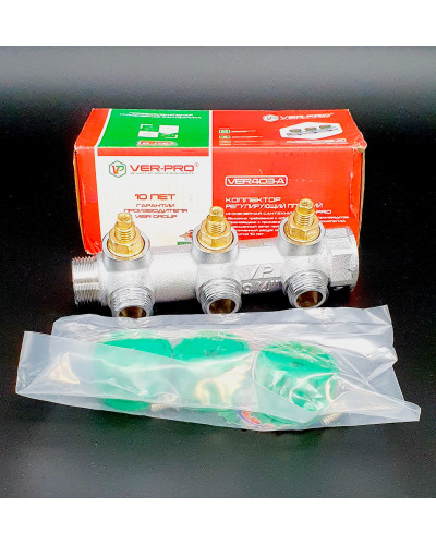 VER403-A Коллектор регул. 3/4-16-3 вых. ПЛОСКИЙ(25/1шт), VIEIR