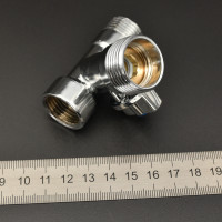 Угловой кран 3-х проход.для стир-маши.Хром. "ViEiR" (120/12шт)