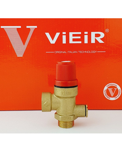 VR11FMK-3 3BAR    Предохранительный  клапан 1/2гх1/2ш красный VR11KFM-3 ViEiR (100/10шт), VIEIR