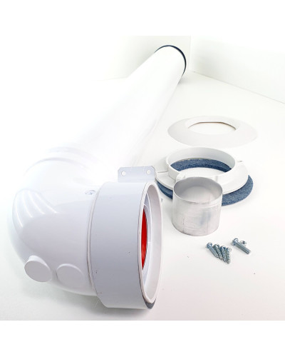 Комплект коаксиальный 60х100(Пл)-750 с хомутом, фланцем и втулкой, УТДК